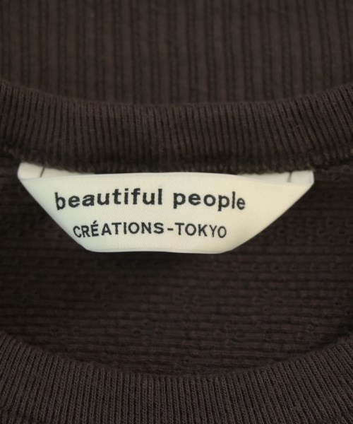 beautiful people（ビューティフルピープル）Tシャツ・カットソー 茶 サイズ:38(M位) レディース/2200702227103