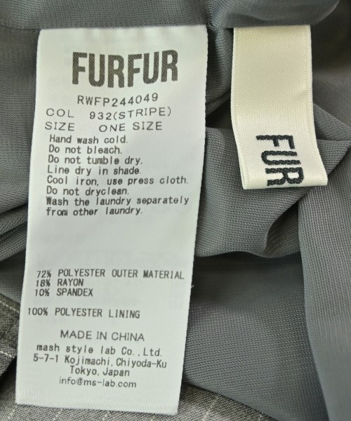 FURFUR（ファーファー）ミニスカート グレー サイズ:F レディース/2200672576157