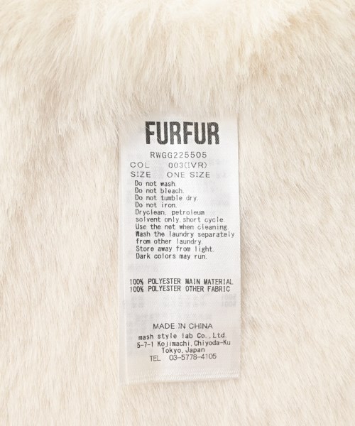 FURFUR（ファーファー）マフラー ベージュ サイズ:ONE レディース/2200672576423
