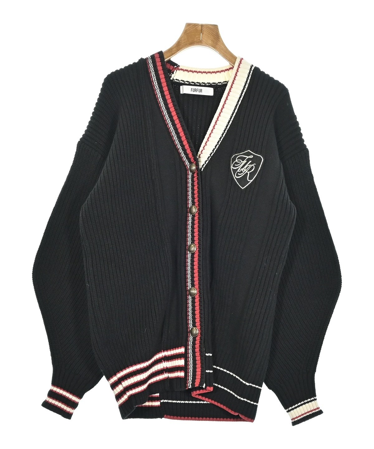 XLARGE 黒 ファーカーディガン FURFUR（ファーファー）カーディガン 黒 サイズ:F レディース
