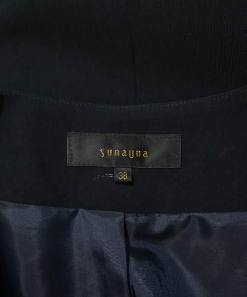 SunaUna（スーナウーナ）ノーカラージャケット 紺 サイズ:38(M位) レディース/2200633334079