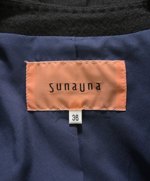 SunaUna（スーナウーナ）ノーカラージャケット 黒 サイズ:36(S位) レディース/2200621762020