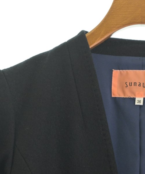 SunaUna（スーナウーナ）ノーカラージャケット 黒 サイズ:36(S位) レディース/2200621762020