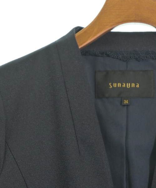 SunaUna（スーナウーナ）ノーカラージャケット 紺 サイズ:34(XS位) レディース/2200621762037