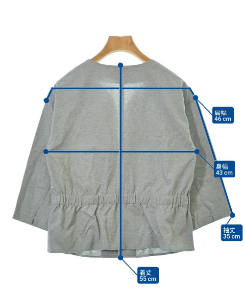 SunaUna（スーナウーナ）ノーカラージャケット グレー サイズ:38(M位) レディース/2200614251210