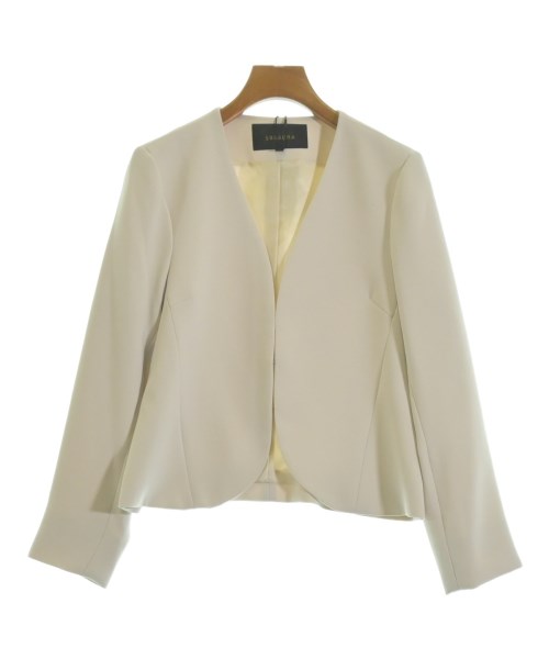 SunaUna(スーナウーナ)ノーカラージャケット ベージュ サイズ:38(M位)/2200635612090