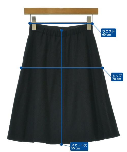 SunaUna（スーナウーナ）ひざ丈スカート 黒 サイズ:34(XS位) レディース/2200661007037