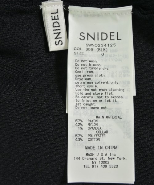 SNIDEL（スナイデル）ワンピース 黒 サイズ:0(XS位) レディース/2200639915012
