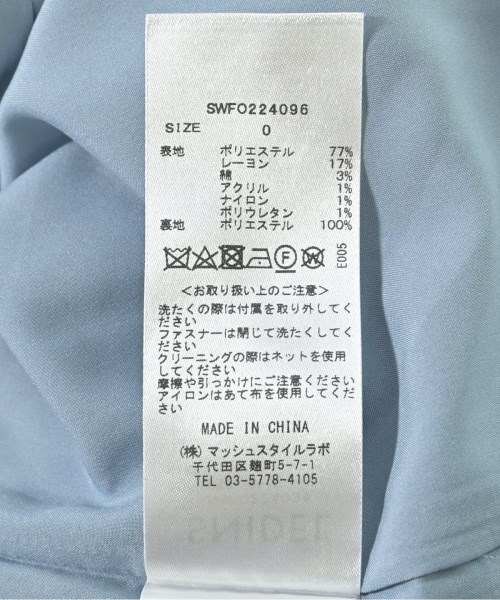 SNIDEL（スナイデル）ワンピース 青 サイズ:0(S位) レディース/2200629598027