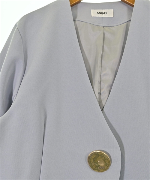 SNIDEL（スナイデル）ノーカラージャケット 青 サイズ:0(S位) レディース/2200615650029