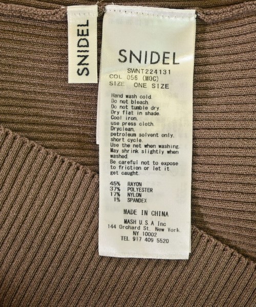SNIDEL（スナイデル）ニット・セーター 茶 サイズ:ONE レディース/2200670360024