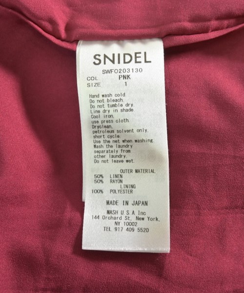 SNIDEL（スナイデル）ワンピース 赤 サイズ:1(M位) レディース/2200690026030