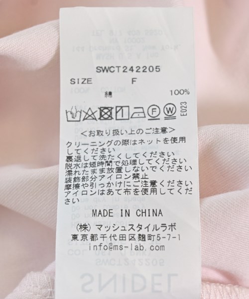 SNIDEL（スナイデル）Tシャツ・カットソー ピンク サイズ:F レディース/2200698764033