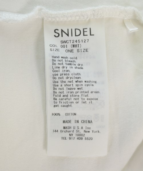 SNIDEL（スナイデル）Tシャツ・カットソー 白 サイズ:ONE レディース/2200712996020