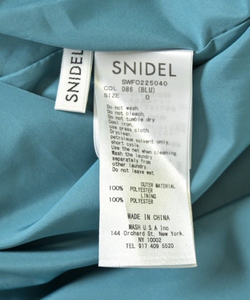 SNIDEL（スナイデル）ワンピース 青 サイズ:0(S位) レディース/2200716060888