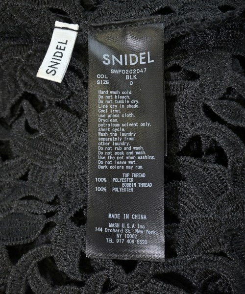 SNIDEL（スナイデル）ワンピース 黒 サイズ:0(S位) レディース/2200706261011