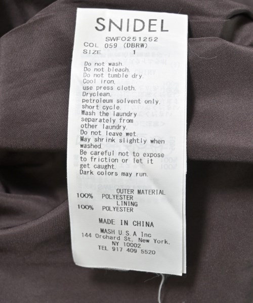 SNIDEL（スナイデル）ワンピース 茶 サイズ:1(M位) レディース/2200705581011