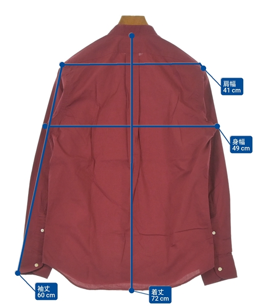 INDIVIDUALIZED SHIRTS（インディビジュアライズドシャツ）カジュアルシャツ 赤 サイズ:S メンズ/2200637491051