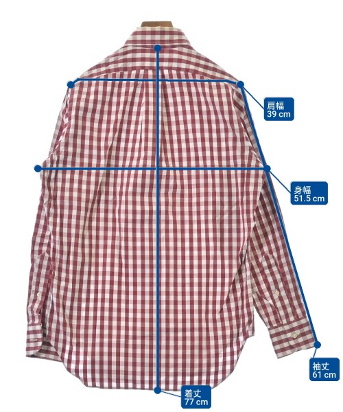 INDIVIDUALIZED SHIRTS（インディビジュアライズドシャツ）カジュアルシャツ 赤 サイズ:15(L位) メンズ/2200661276075