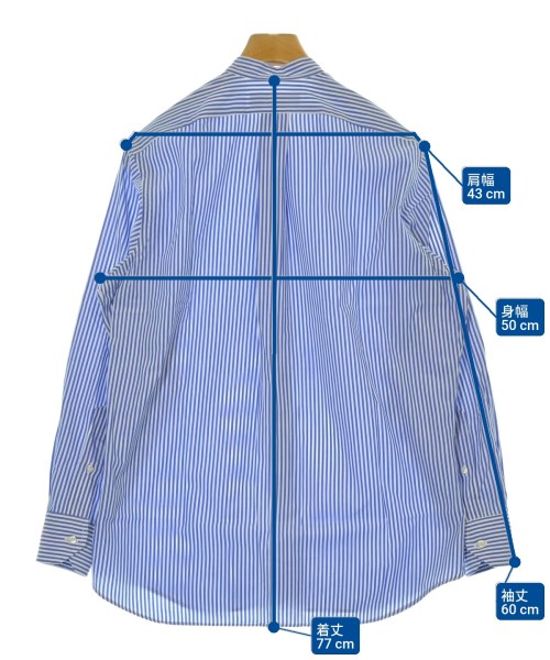 INDIVIDUALIZED SHIRTS（インディビジュアライズドシャツ）カジュアルシャツ 青 サイズ:15(L位) メンズ/2200680804105