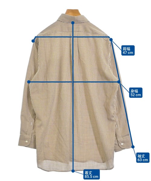 INDIVIDUALIZED SHIRTS（インディビジュアライズドシャツ）カジュアルシャツ 茶 サイズ:16(XL位) メンズ/2200685213599