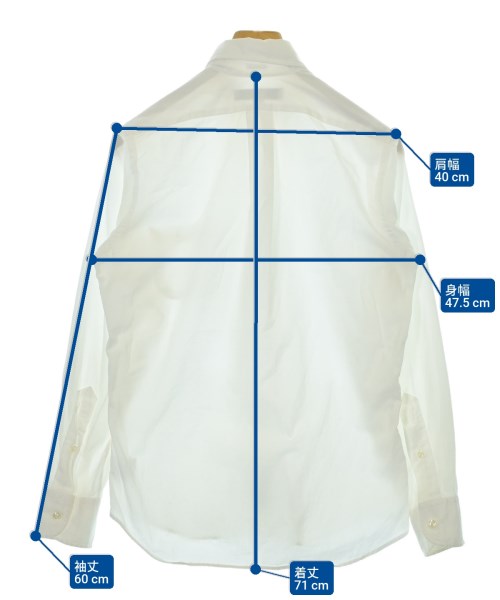 INDIVIDUALIZED SHIRTS（インディビジュアライズドシャツ）カジュアルシャツ 白 サイズ:14 1/2(M位) メンズ/2200692281031