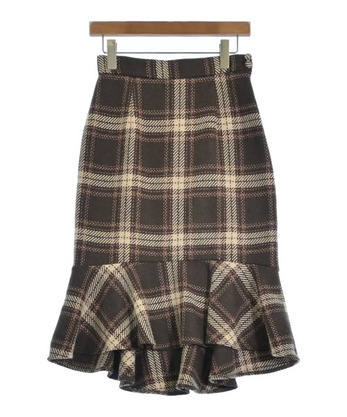 31 Sons de mode(トランテアン　ソン　ドゥ　モード)ひざ丈スカート 茶 サイズ:38(M位)/2200641703027