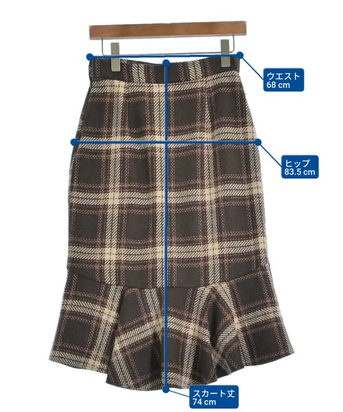 31 Sons de mode（トランテアン　ソン　ドゥ　モード）ひざ丈スカート 茶 サイズ:38(M位) レディース/2200641703027