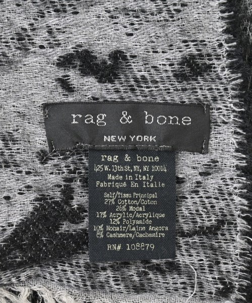 rag & bone（ラグアンドボーン）ストール 黒 サイズ:- レディース/2200648023043