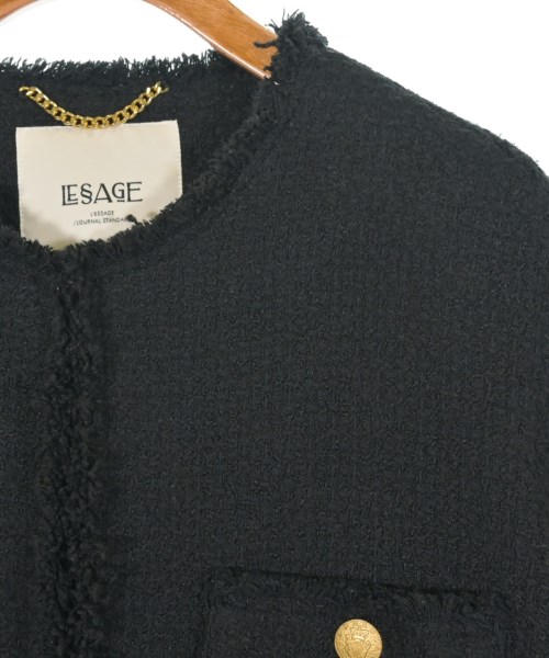 JOURNAL STANDARD L'ESSAGE（ジャーナルスタンダードレサージュ）ノーカラージャケット 黒 サイズ:F レディース/2200632288021