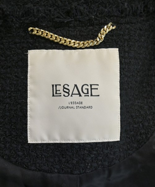 JOURNAL STANDARD L'ESSAGE（ジャーナルスタンダードレサージュ）ノーカラージャケット 黒 サイズ:F レディース/2200660013176