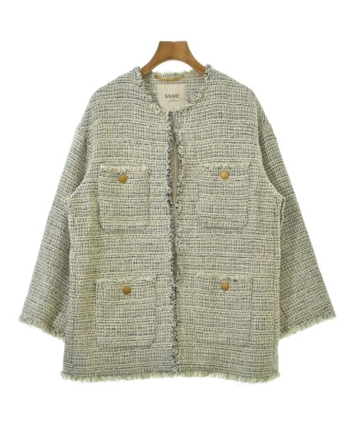 JOURNAL STANDARD L'ESSAGE(ジャーナルスタンダードレサージュ)ノーカラージャケット 白 サイズ:F/2200665667022