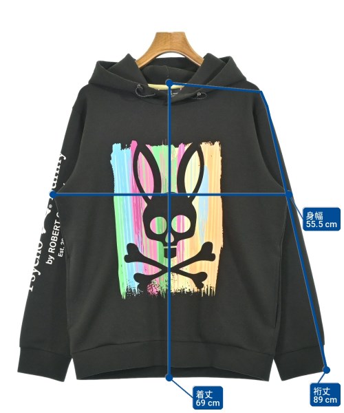 Psycho Bunny（サイコバニー）パーカー 黒 サイズ:L メンズ/2200701137069