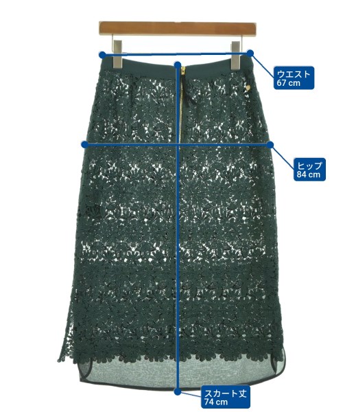 MUVEIL（ミュベール）ひざ丈スカート 緑 サイズ:40(M位) レディース/2200619591021