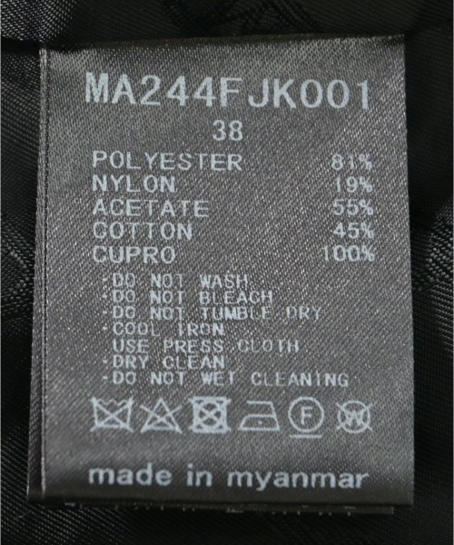 MUVEIL（ミュベール）カジュアルジャケット 黒 サイズ:38(M位) レディース/2200630519011