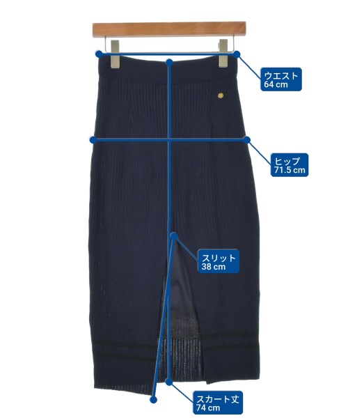 MUVEIL（ミュベール）ロング・マキシ丈スカート 紺 サイズ:36(S位) レディース/2200622346182