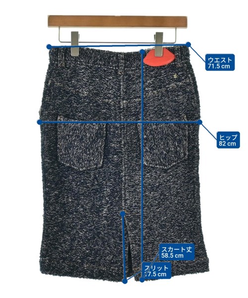 MUVEIL（ミュベール）ひざ丈スカート 紺 サイズ:36(S位) レディース/2200617876076