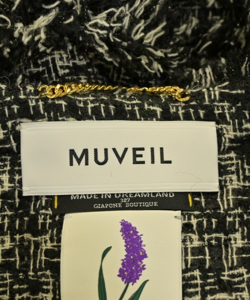 MUVEIL（ミュベール）ノーカラージャケット 黒 サイズ:38(M位) レディース/2200725523015