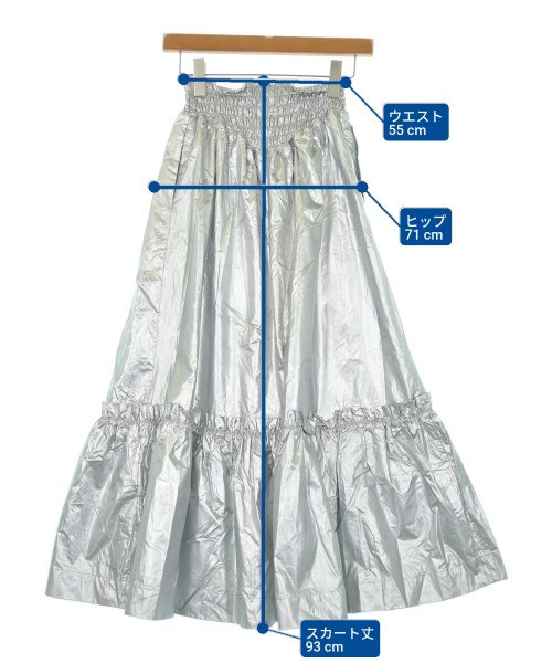 AULA AILA（アウラアイラ）ロング・マキシ丈スカート シルバー サイズ:1(S位) レディース/2200631873129