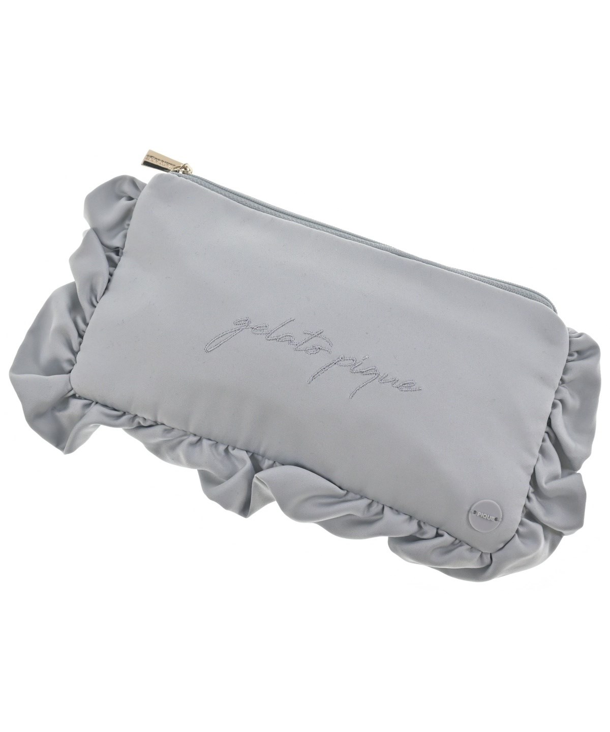 【新品】gelatopiqueスポーティーロゴポンチプルオーバー上下セットグレー gelato pique（ジェラートピケ）ポーチ グレー サイズ:- レディース