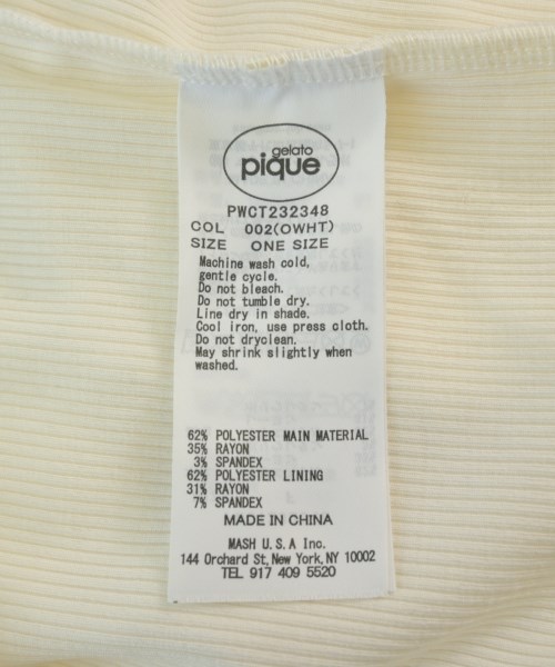 gelato pique（ジェラートピケ）タンクトップ 白 サイズ:F レディース/2200635549082