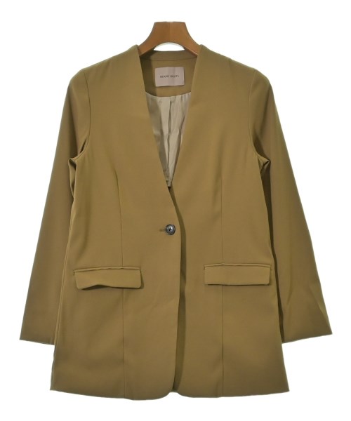 BEAMS Lights（ビームスライツ）ノーカラージャケット 茶 サイズ:36(S位) レディース/2200656667017