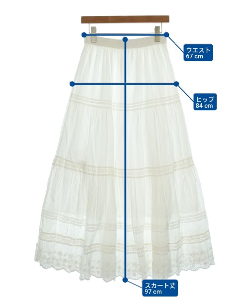 BEAMS Lights（ビームスライツ）ロング・マキシ丈スカート 白 サイズ:38(M位) レディース/2200706723090