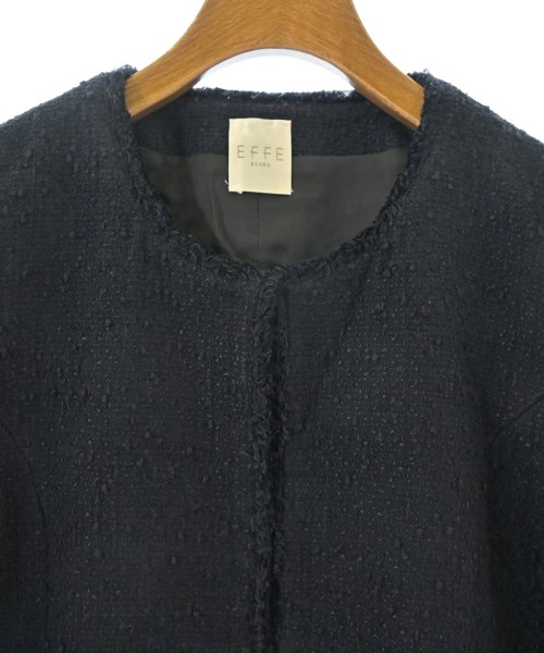 EFFE BEAMS（エッフェ　ビームス）ノーカラージャケット 黒 サイズ:38(M位) レディース/2200630427019
