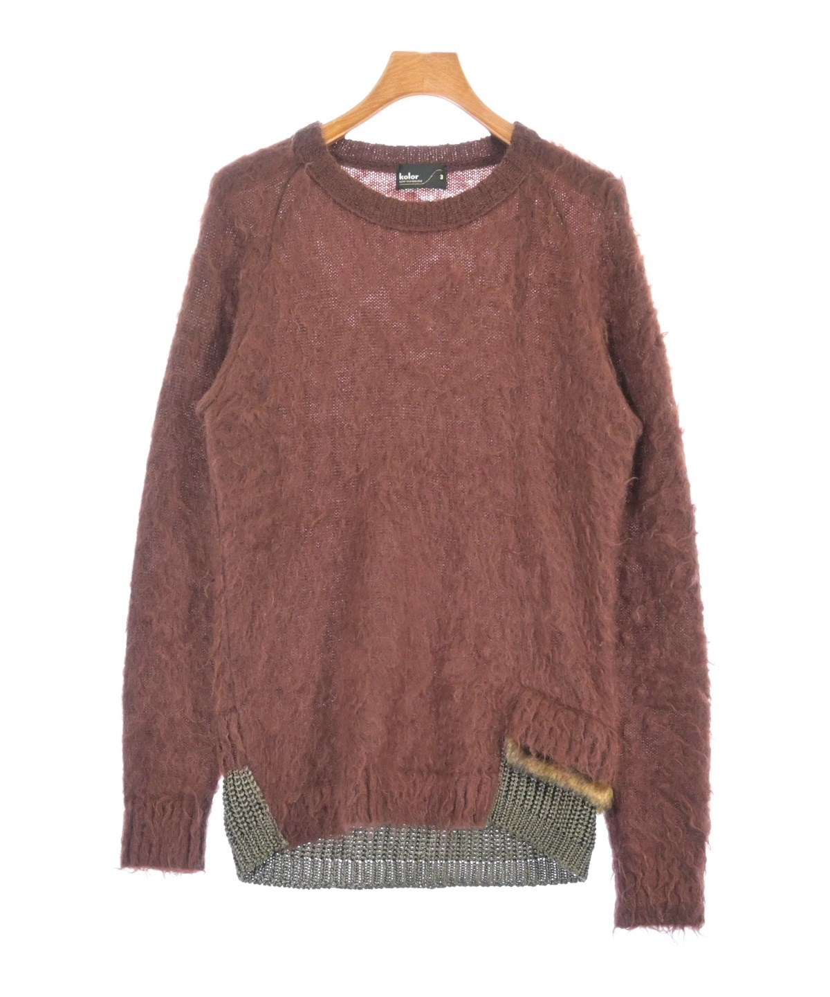 kolor（カラー）ニット・セーター 茶 サイズ:3(L位) メンズ