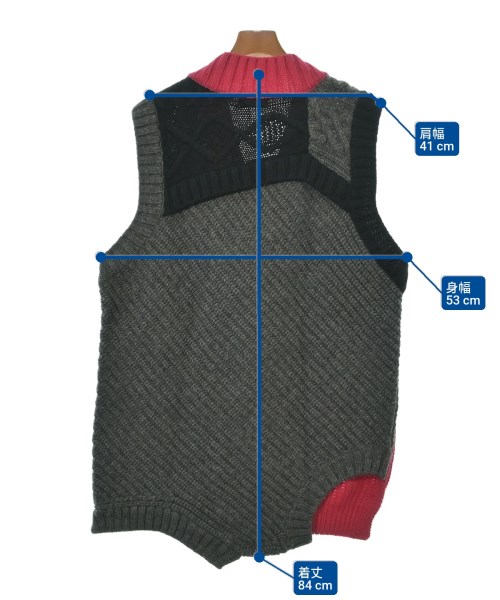 kolor（カラー）ベスト グレー サイズ:3(L位) メンズ/2200634669071