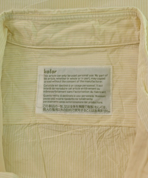 kolor（カラー）カジュアルシャツ 黄 サイズ:1(S位) メンズ/2200657132545