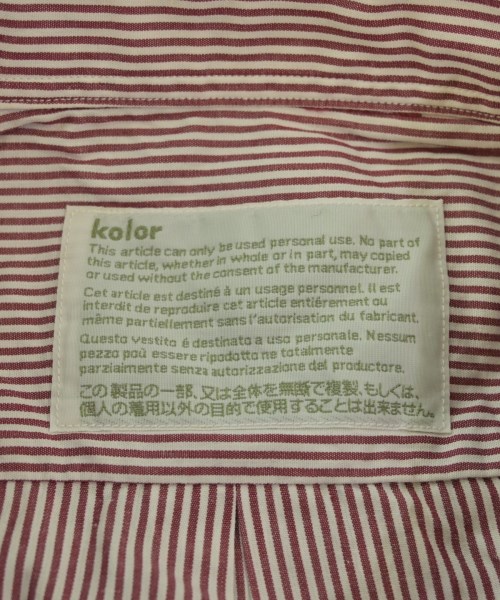 kolor（カラー）カジュアルシャツ 赤 サイズ:1(S位) メンズ/2200657132606