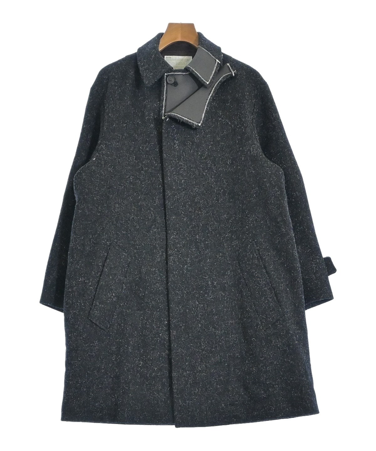 kolor カラー ステンカラーコート S 紺 【古着】【中古】【送料無料】 kolor（カラー）ステンカラーコート 紺 サイズ:1(S位) メンズ