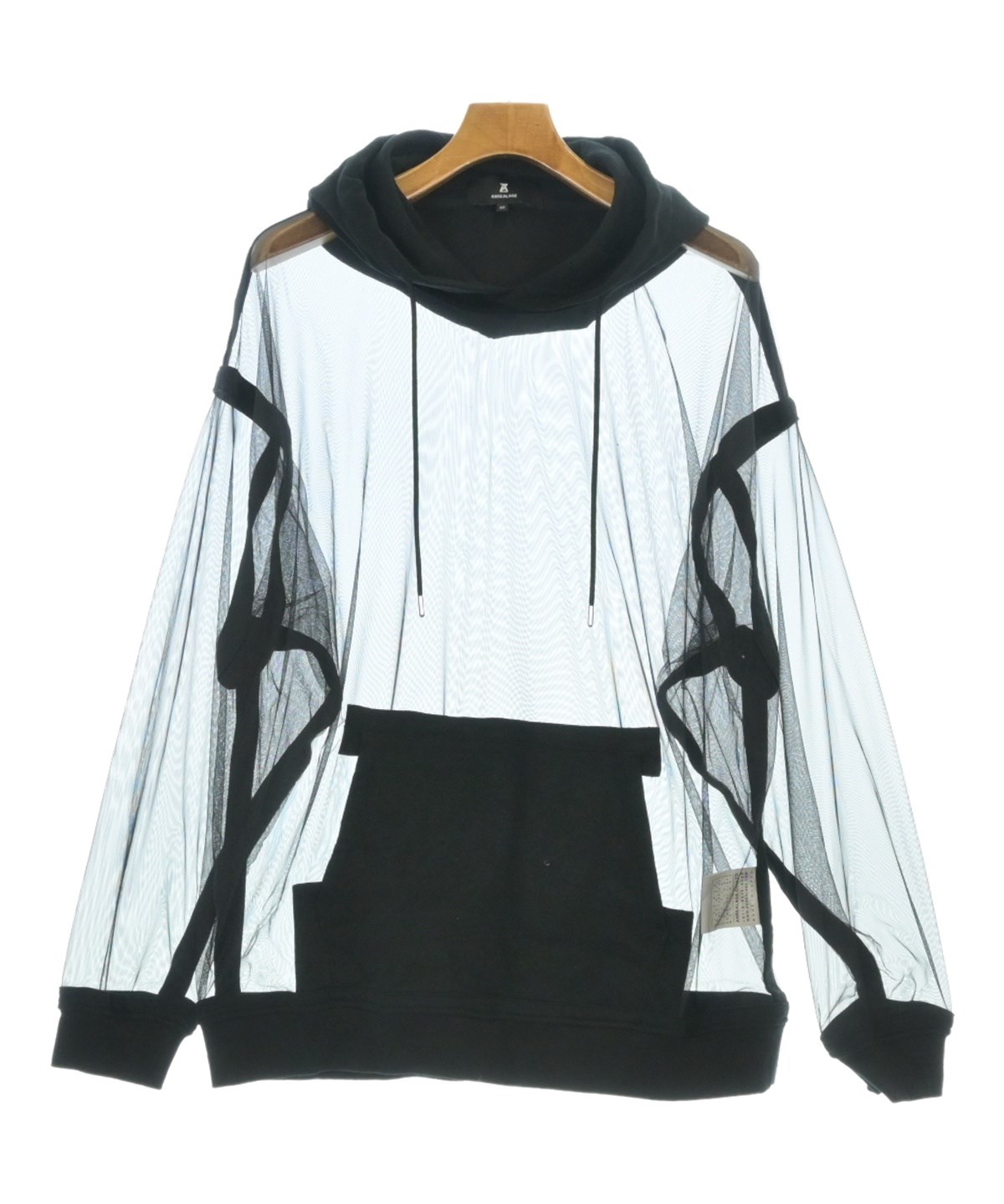 美品 ANREALAGE アンリアレイジ シアー パーカー サイズ48 ブラック メンズ レディース 古着 中古 USED ANREALAGE - 美品 ANREALAGE アンリアレイジ シアー パーカー サイズ48